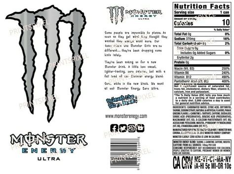 monster drink label demonic